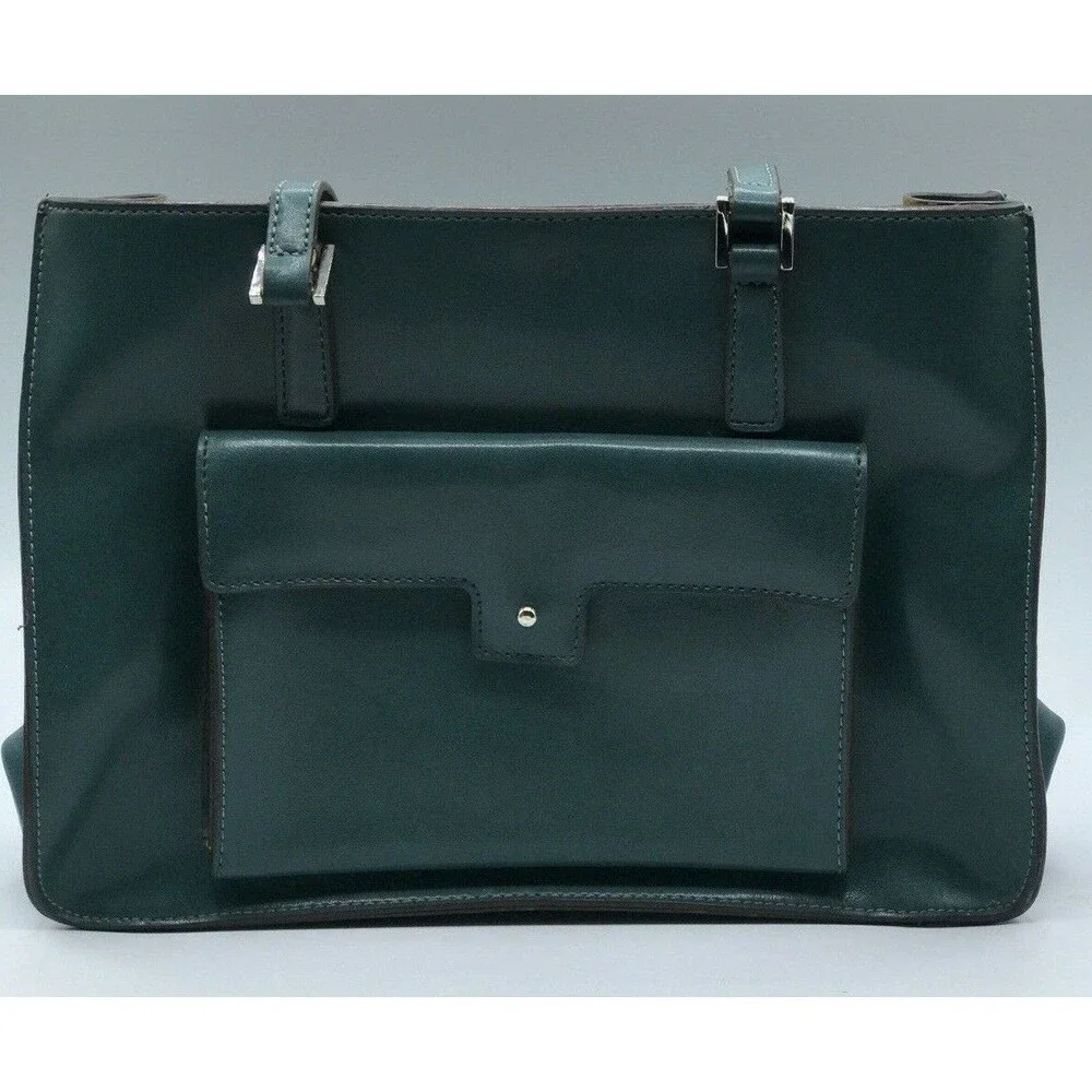 MONDANI New York Faux‎ Leather Handbag Tote Zip Top Teal Blue